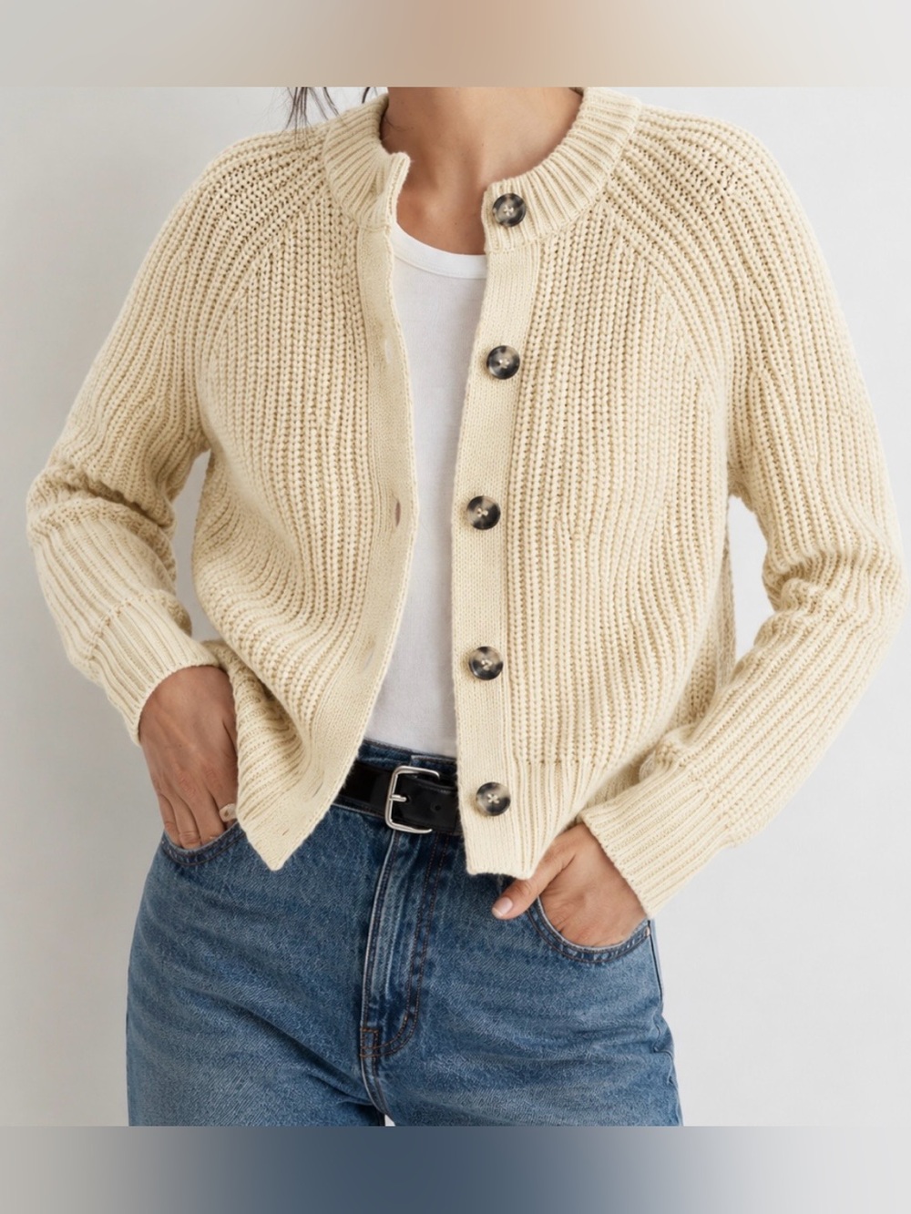 NWT Madewell Rib Raglan Sleeve Oversized Chunky Cardigan